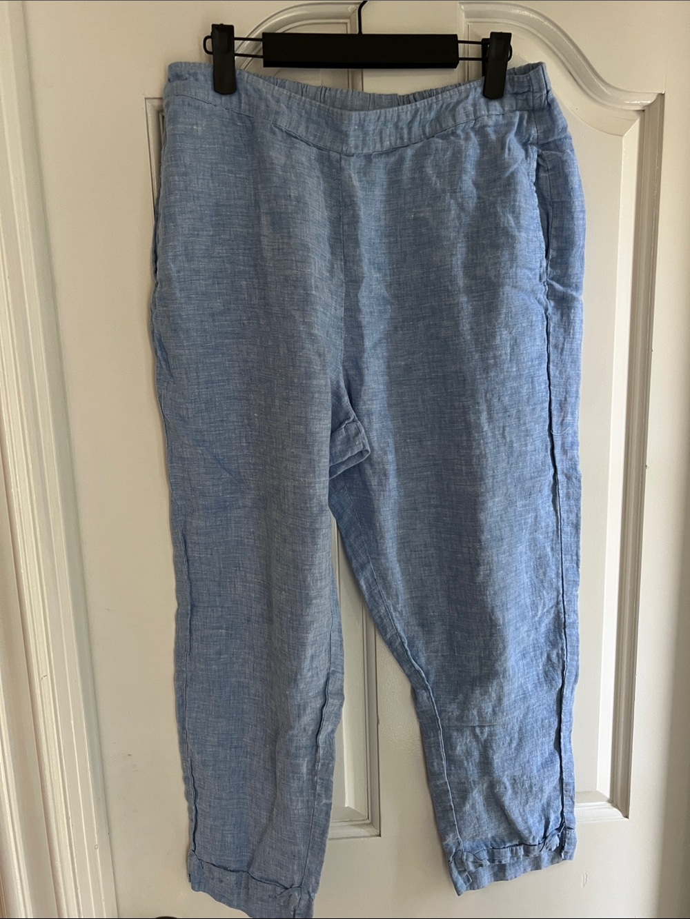 Habitat Light Blue Cropped Linen Pants